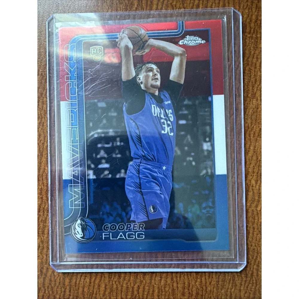 2025-26 Topps‎ Chrome Cooper Flagg #251 Red White Blue Refractor Rookie RC